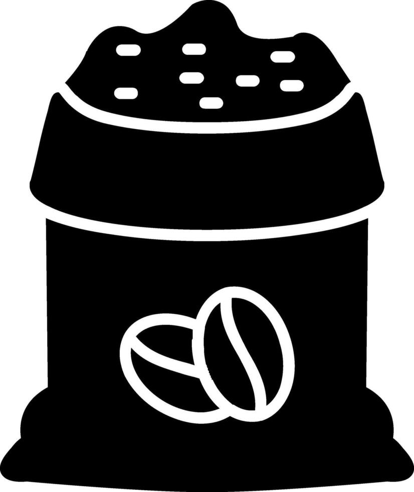 Bean Sack Glyph Icon vector