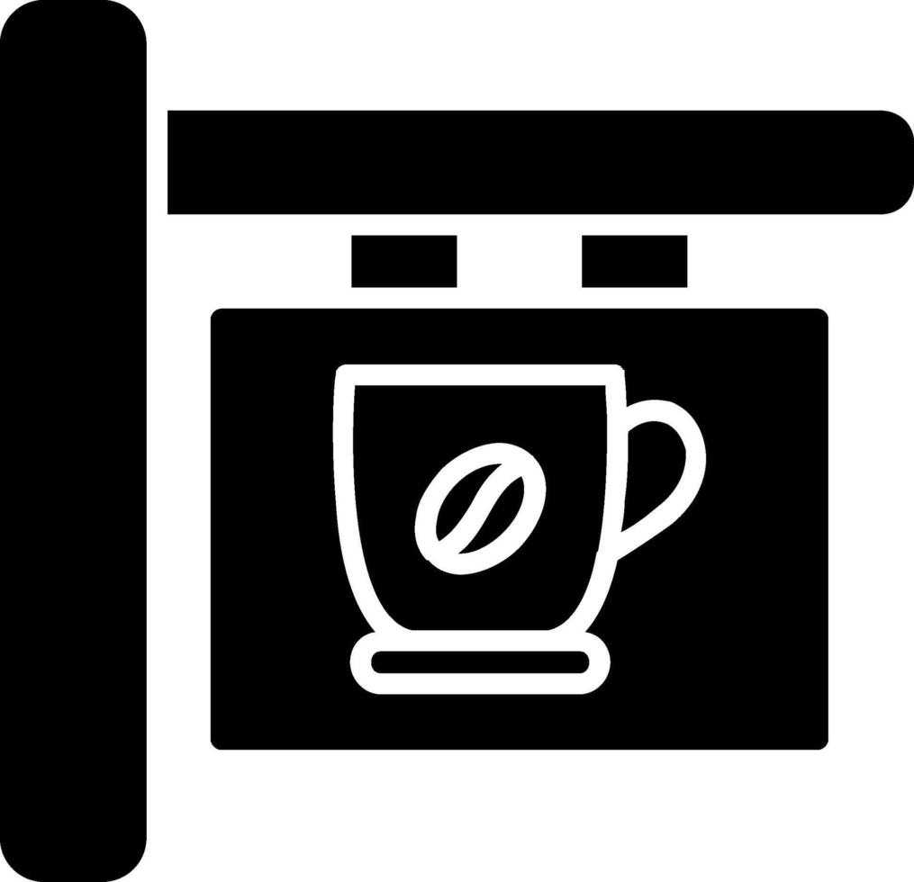 Cafe Signage Glyph Icon vector