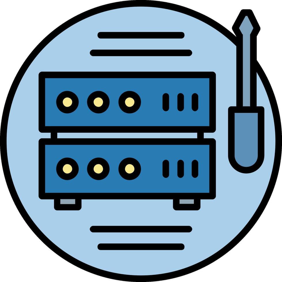 Tech Support Line Filled Icon vector