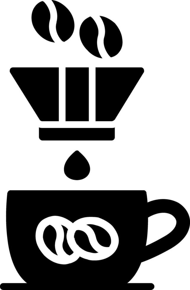 icono de glifo de filtro de café vector