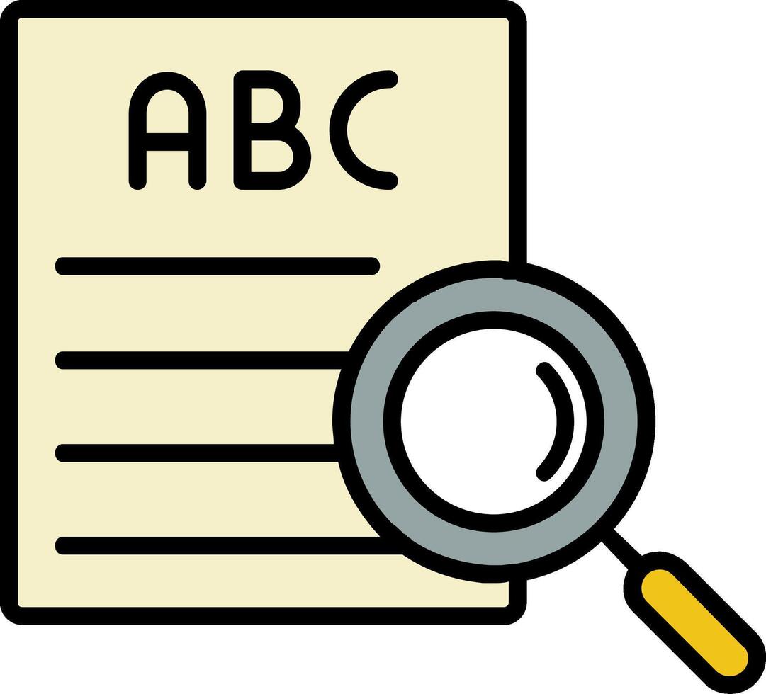 Spell Check Line Filled Icon vector