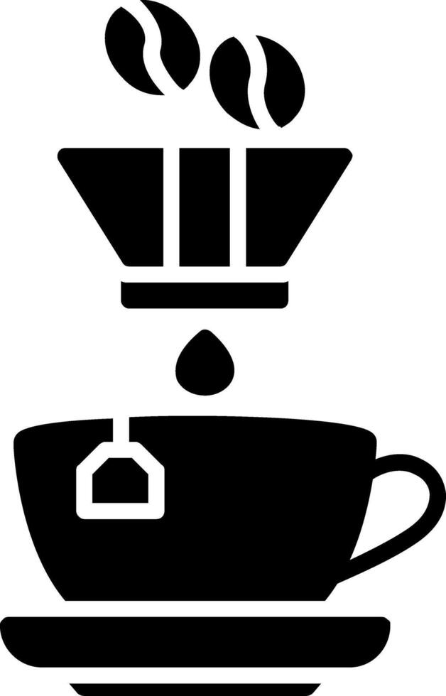 icono de glifo de filtro de café vector