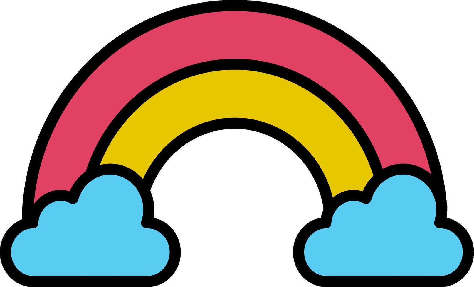 Rainbow Line Filled Icon vector