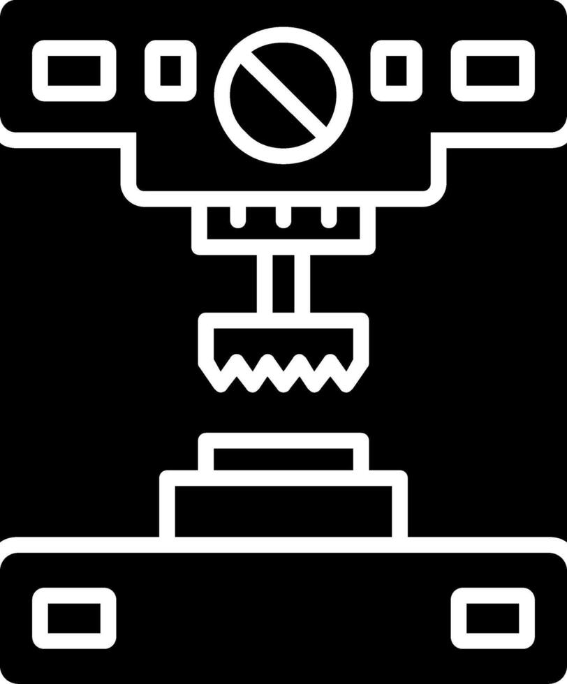 Press Machine Glyph Icon vector