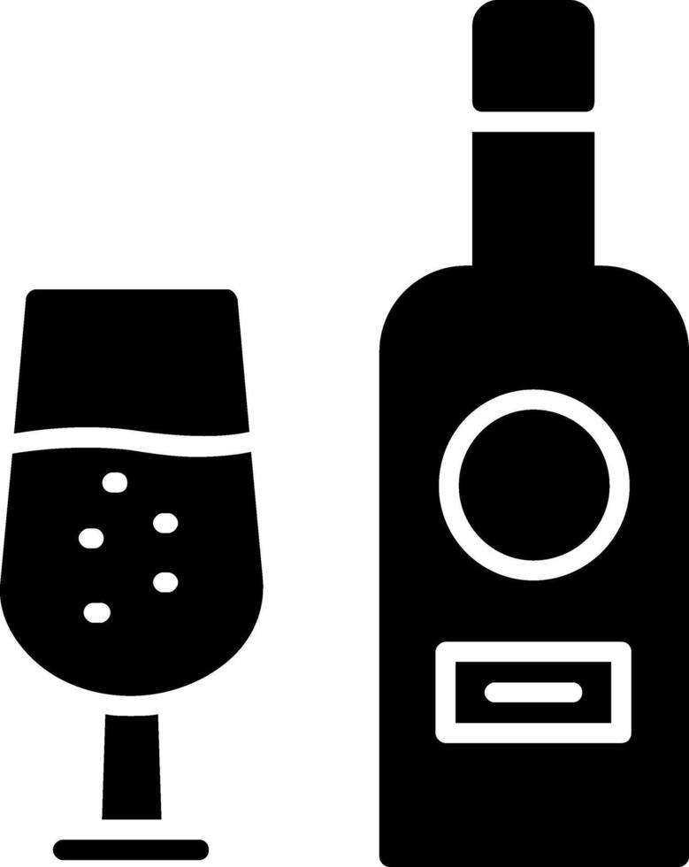 Wine Bottle Glyph Icon vector