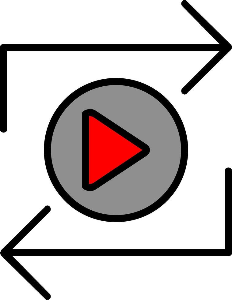 Replay Line Filled Icon vector