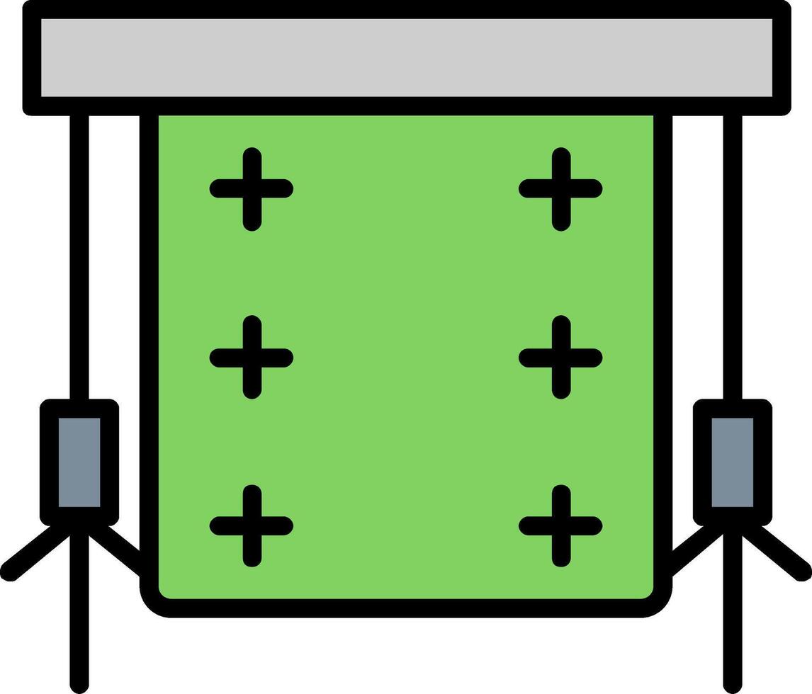 Green Screen Line Filled Icon vector