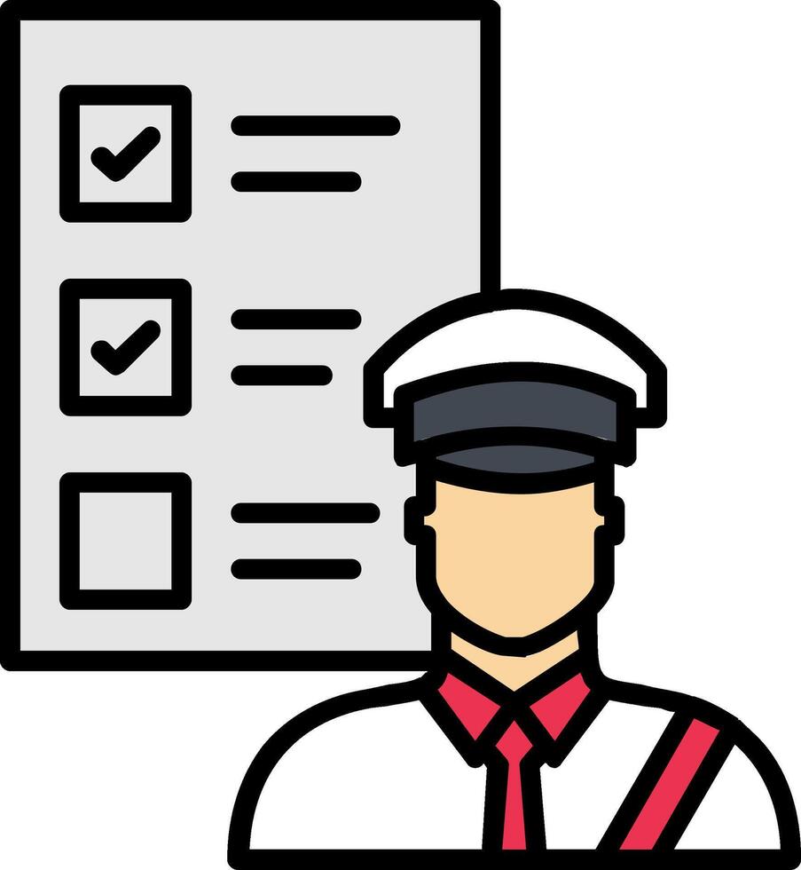 Customs Clearance Line Filled Icon vector