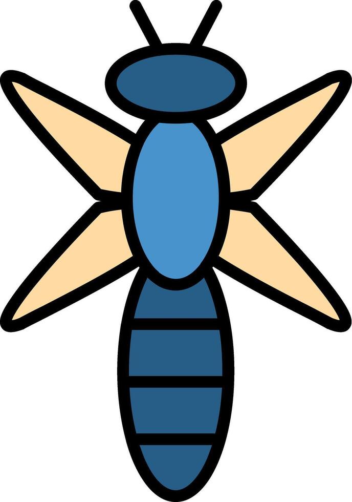 Dragonfly Line Filled Icon vector