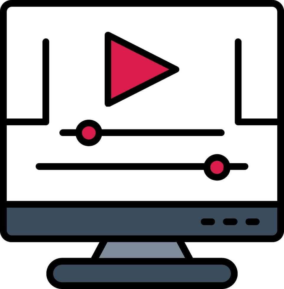 Animation Line Filled Icon vector