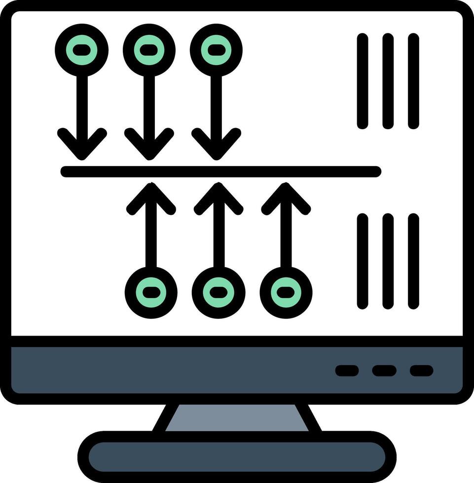 Timeline Line Filled Icon vector