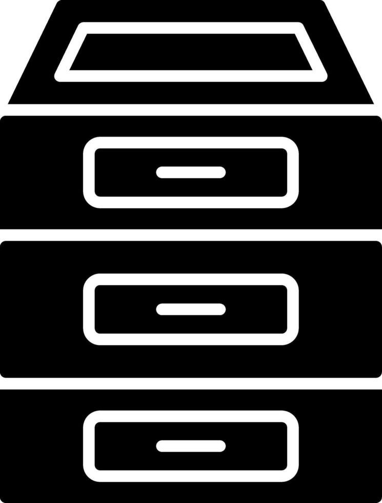 Filing Cabinet Glyph Icon vector