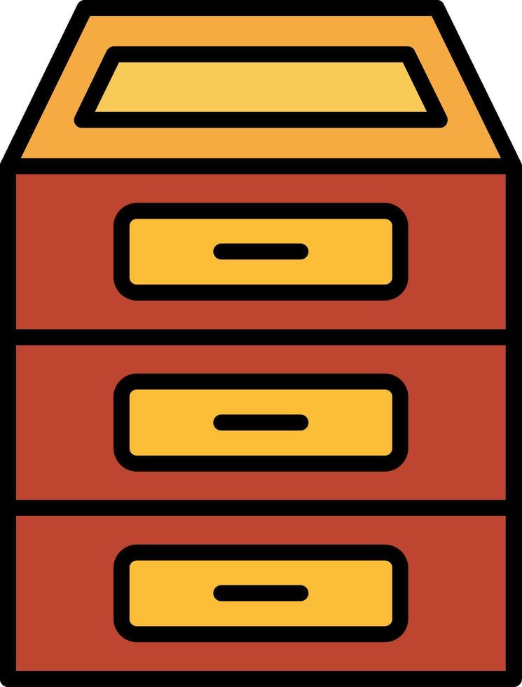 Filing Cabinet Line Filled Icon vector