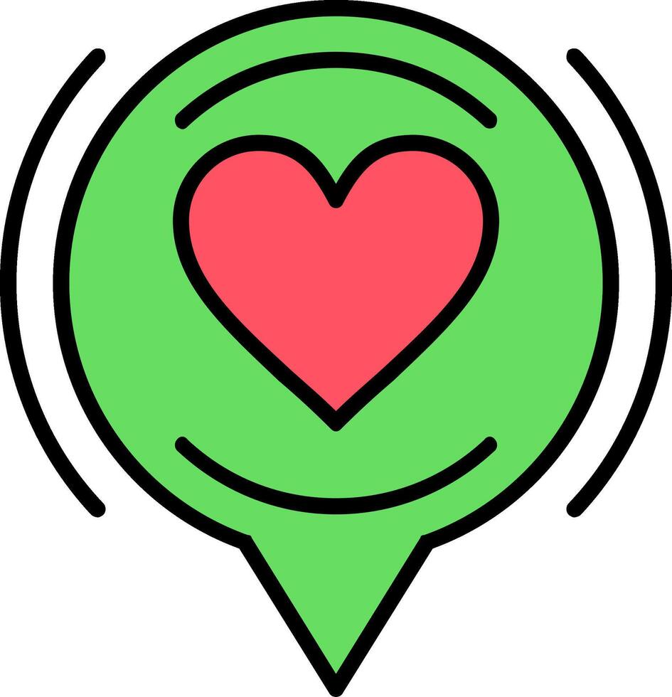 Love Line Filled Icon vector