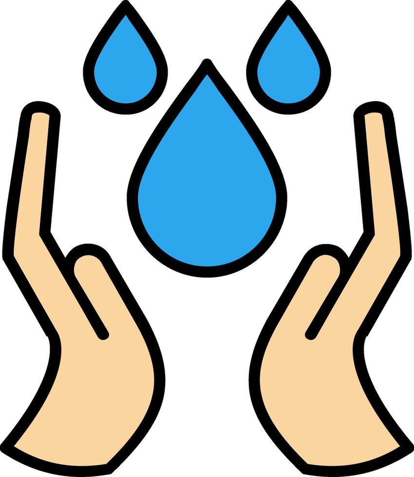 Water Saving Line Filled Icon vector