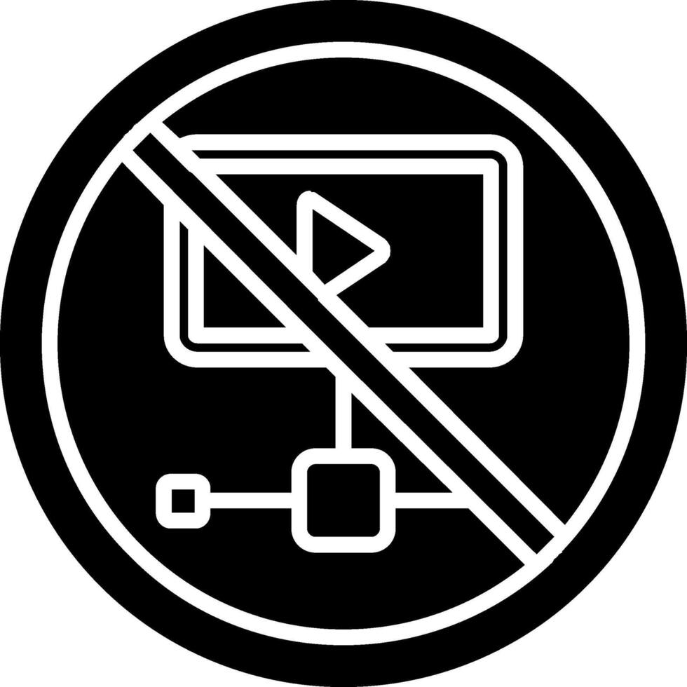 prohibido firmar glifo icono vector