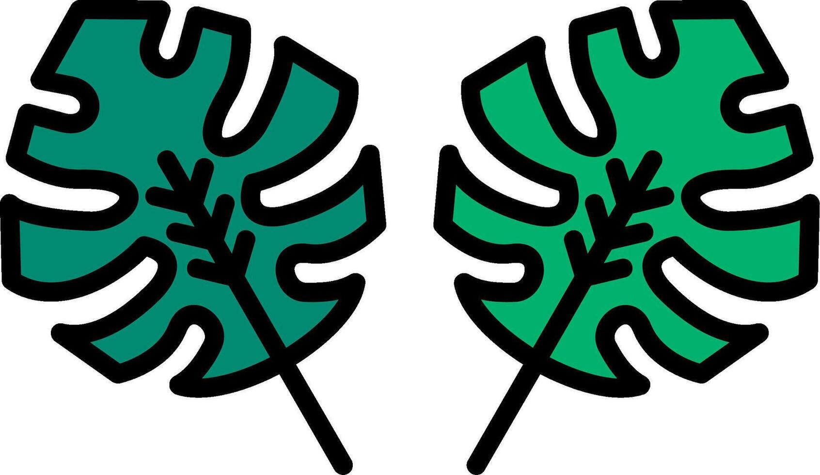 Philodendron Line Filled Icon vector