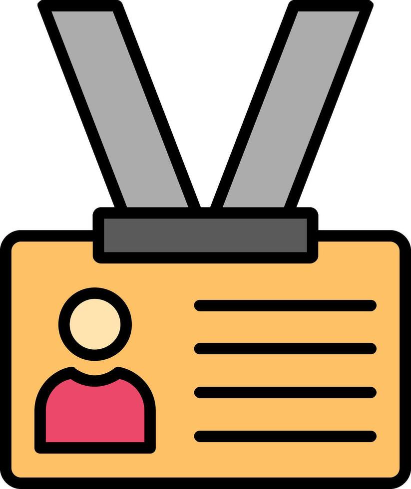 Identification Card Line Filled Icon vector