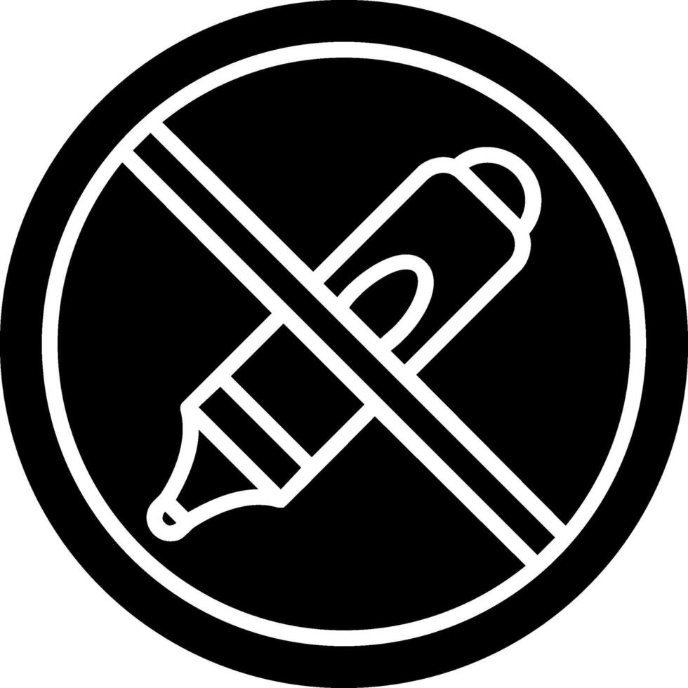 Prohibited Sign Glyph Icon vector