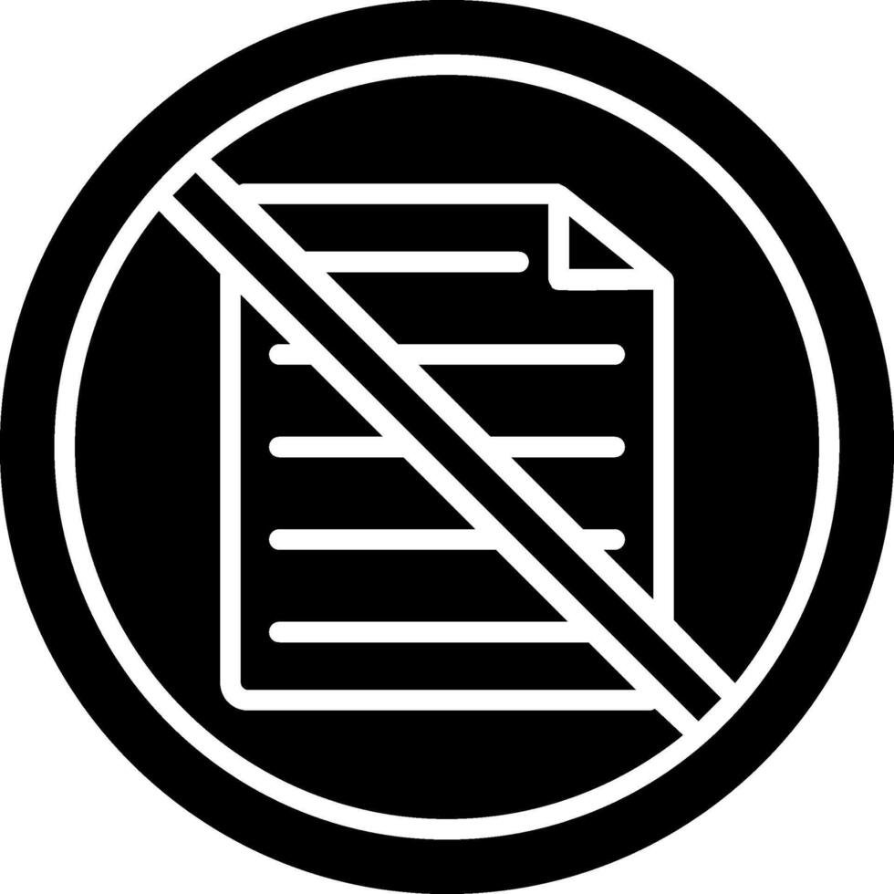 Prohibited Sign Glyph Icon vector
