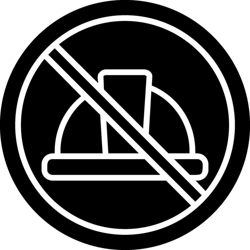 prohibido firmar glifo icono vector