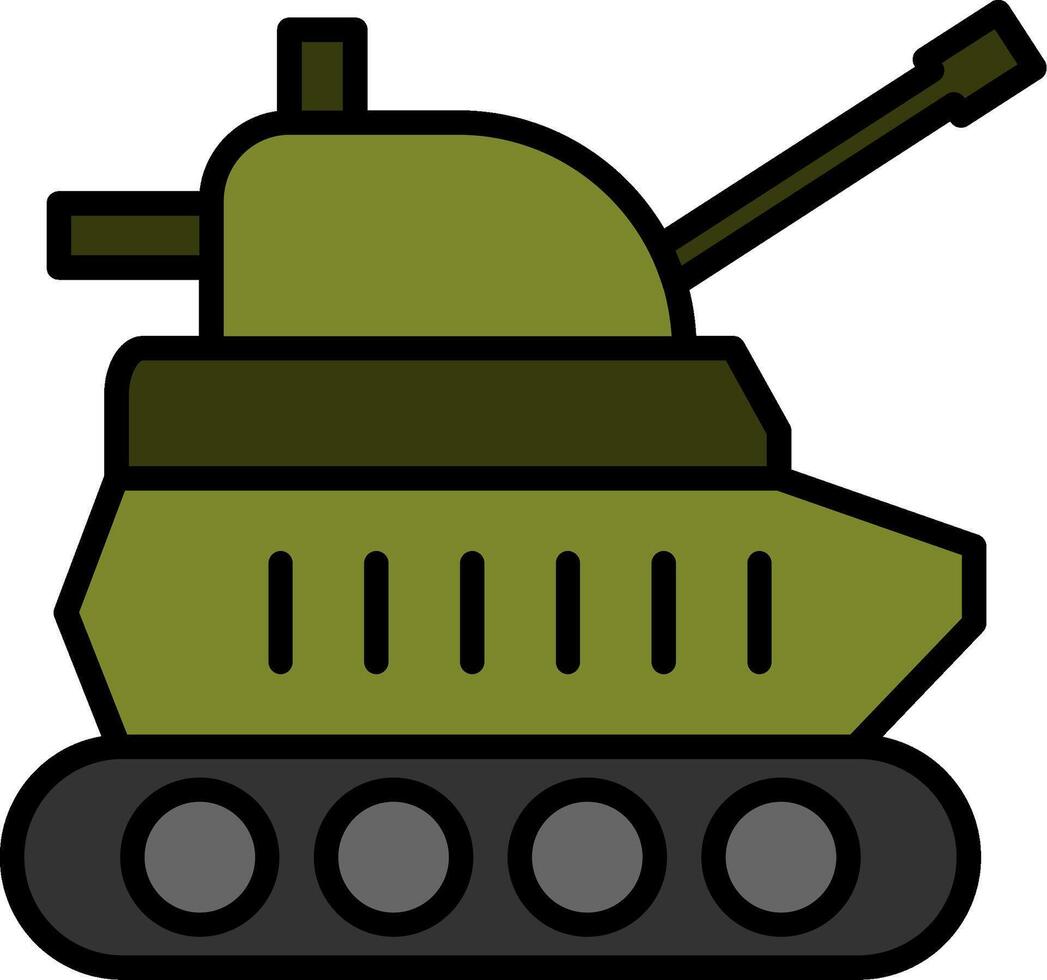 Tank Line Filled Icon vector