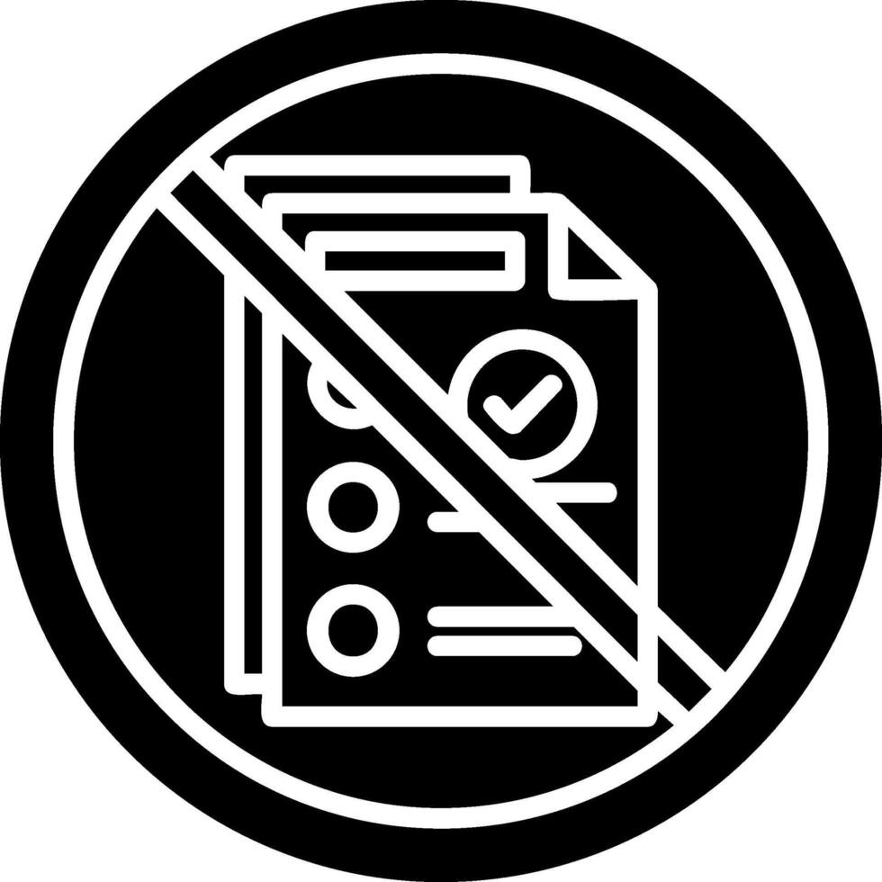 prohibido firmar glifo icono vector