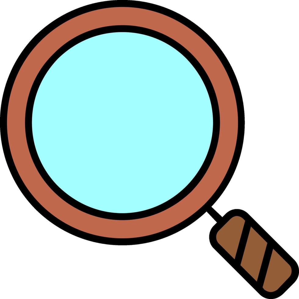 Magnifying Glass Line Filled Icon vector