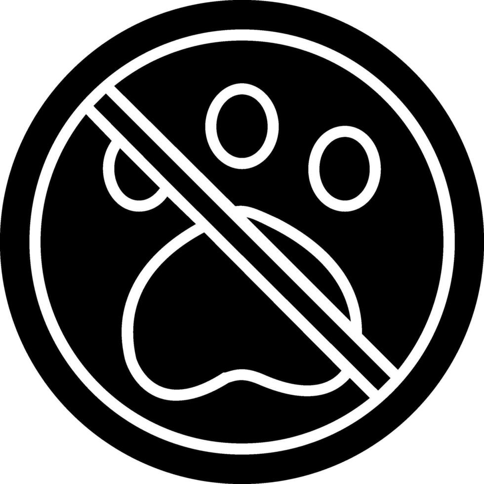 Prohibited Sign Glyph Icon vector