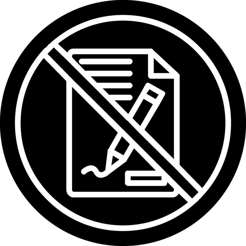 prohibido firmar glifo icono vector