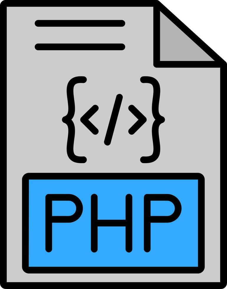 Php Line Filled Icon vector