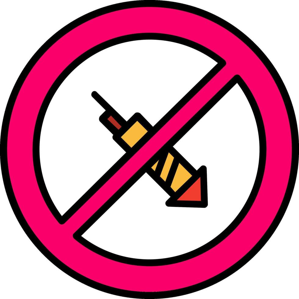 No Firework Line Filled Icon vector