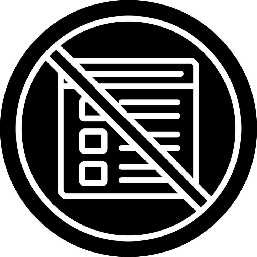 prohibido firmar glifo icono vector