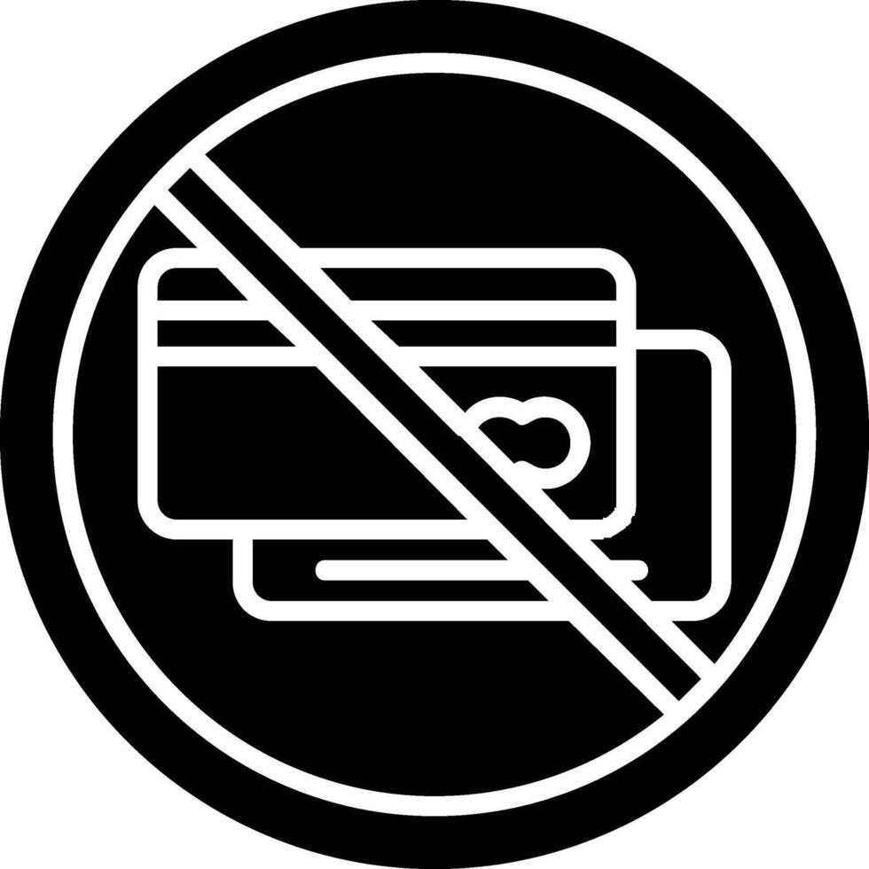 prohibido firmar glifo icono vector