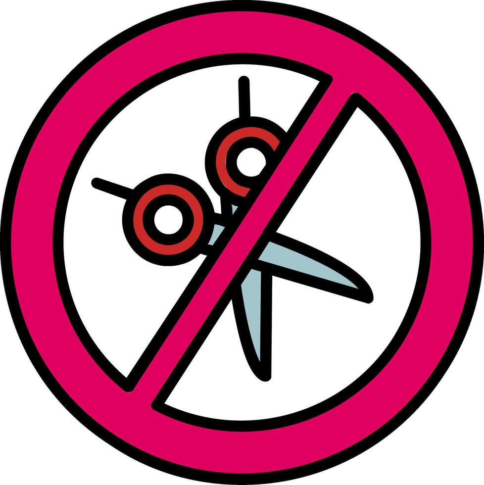 No Scissors Line Filled Icon vector