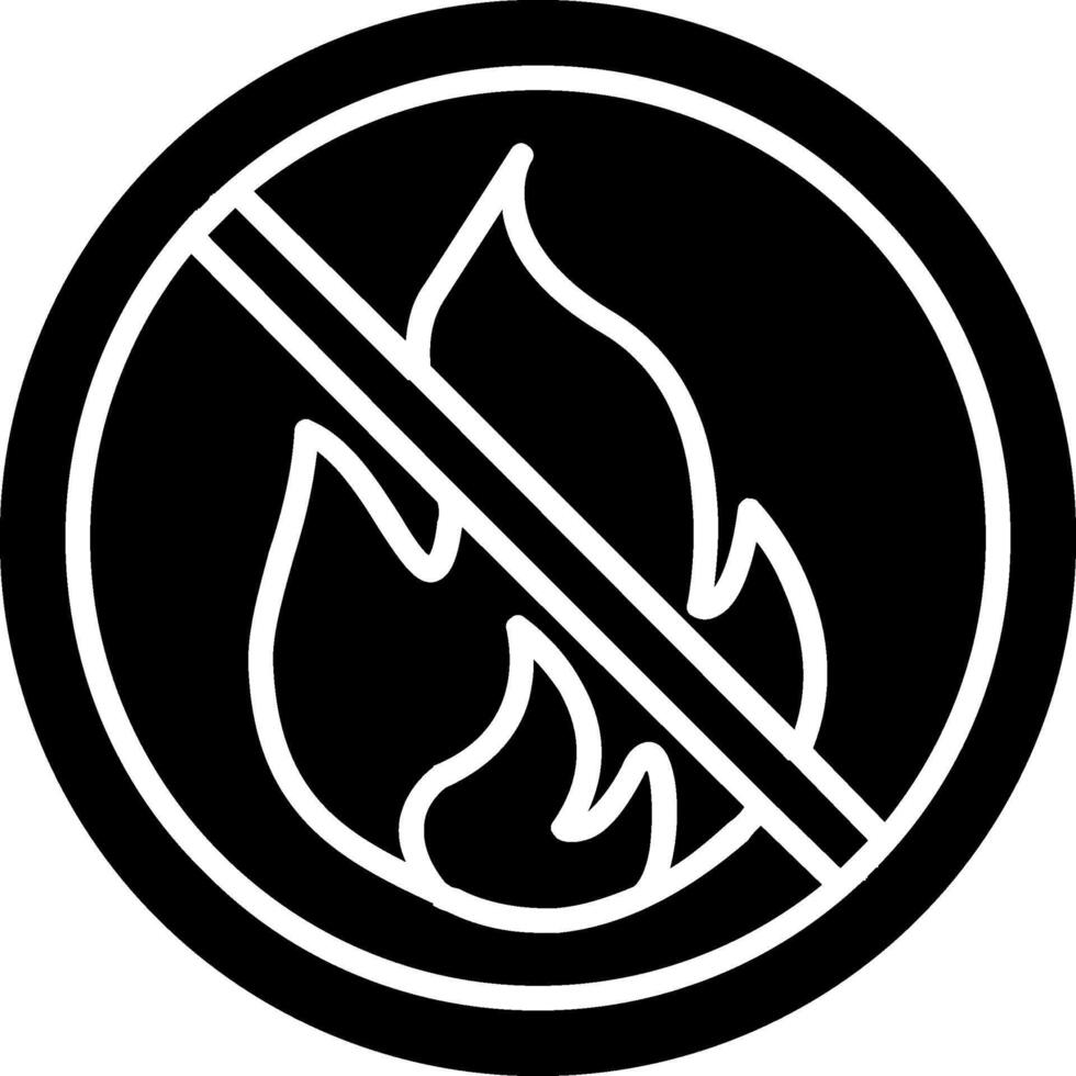 Prohibited Sign Glyph Icon vector