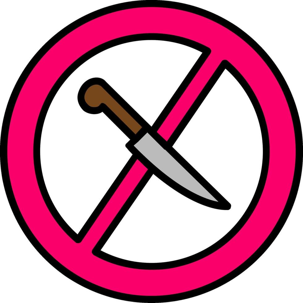 No Knife Line Filled Icon vector