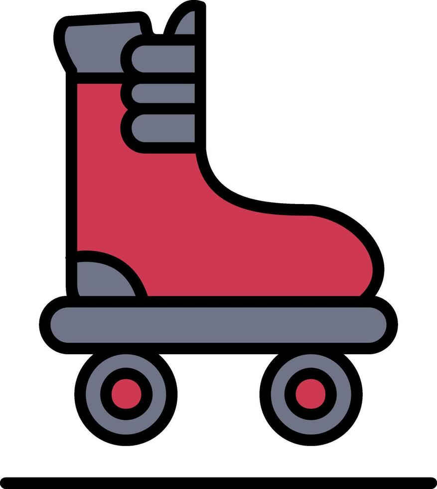 Roller Skate Line Filled Icon vector