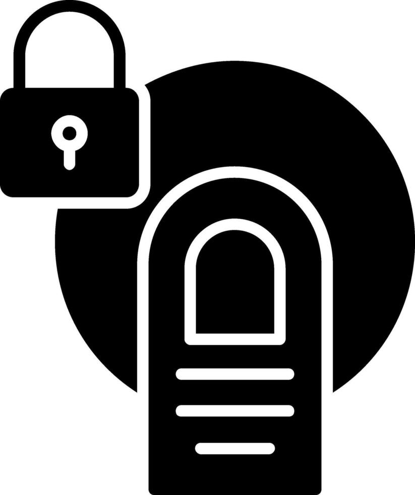 Touch Lock Glyph Icon vector