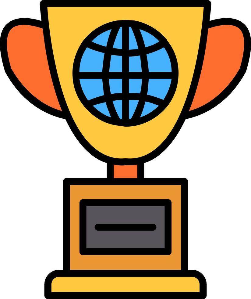 World Line Filled Icon vector