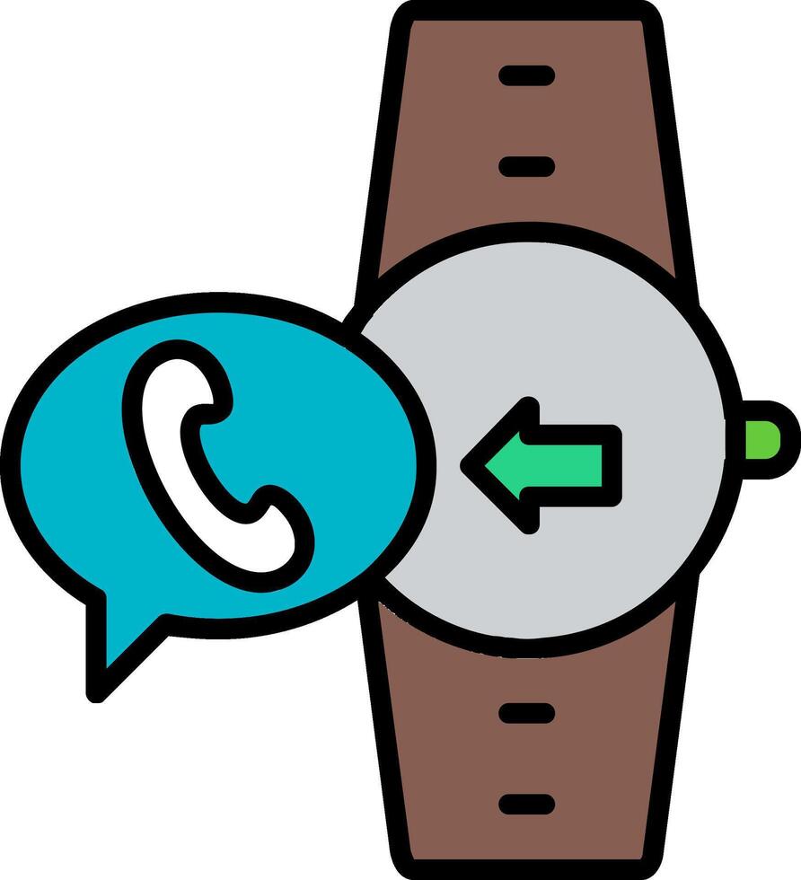 Incoming Call Line Filled Icon vector