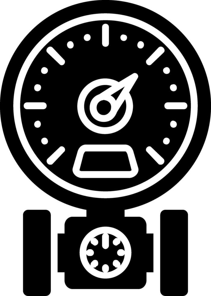 Pressure Gauge Glyph Icon vector