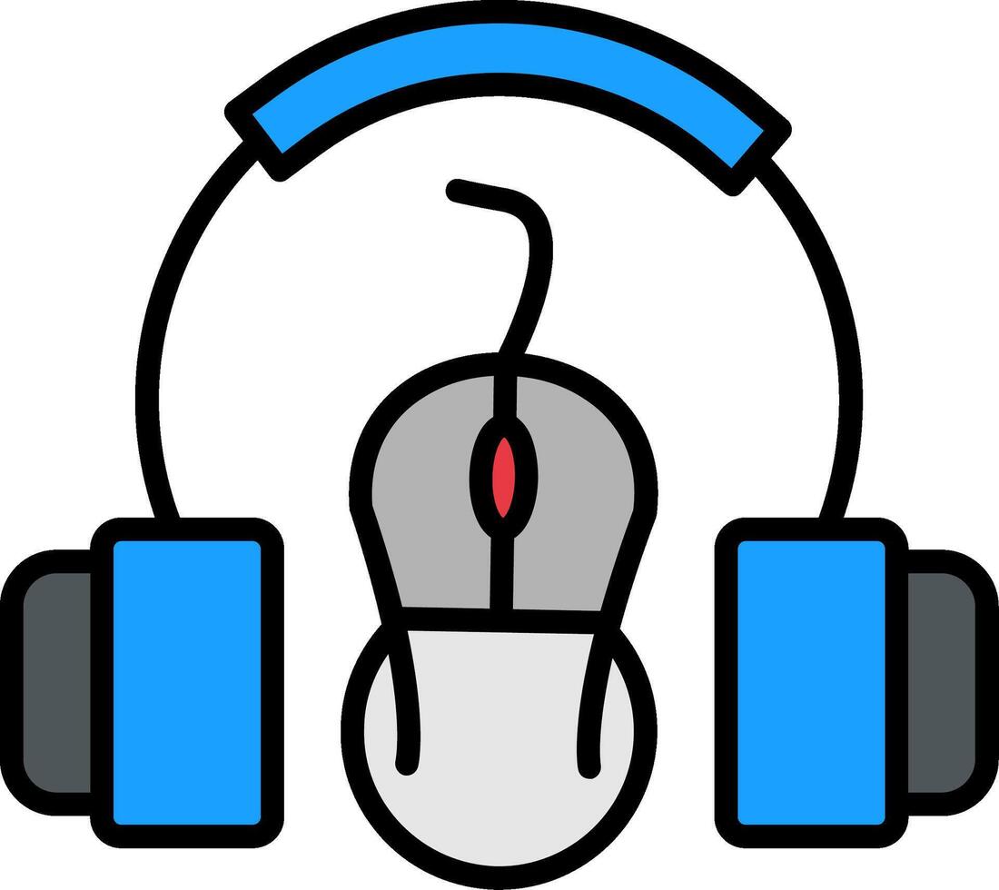 Headset Line Filled Icon vector