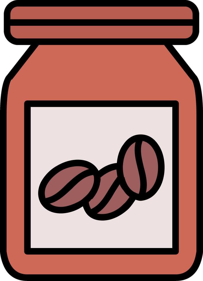 Beans Jar Line Filled Icon vector