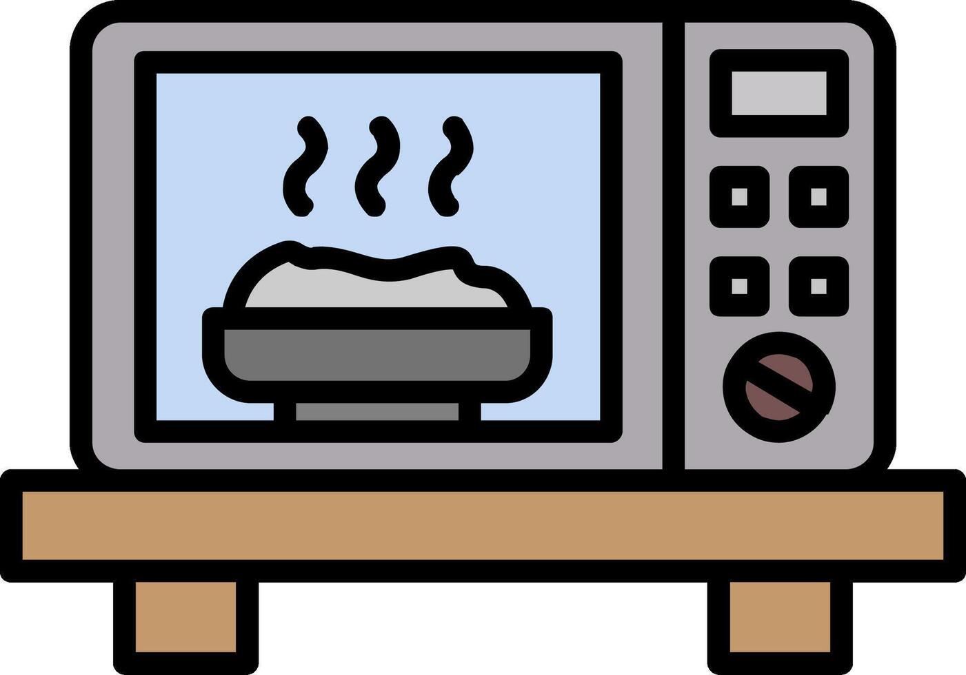 horno línea lleno icono vector