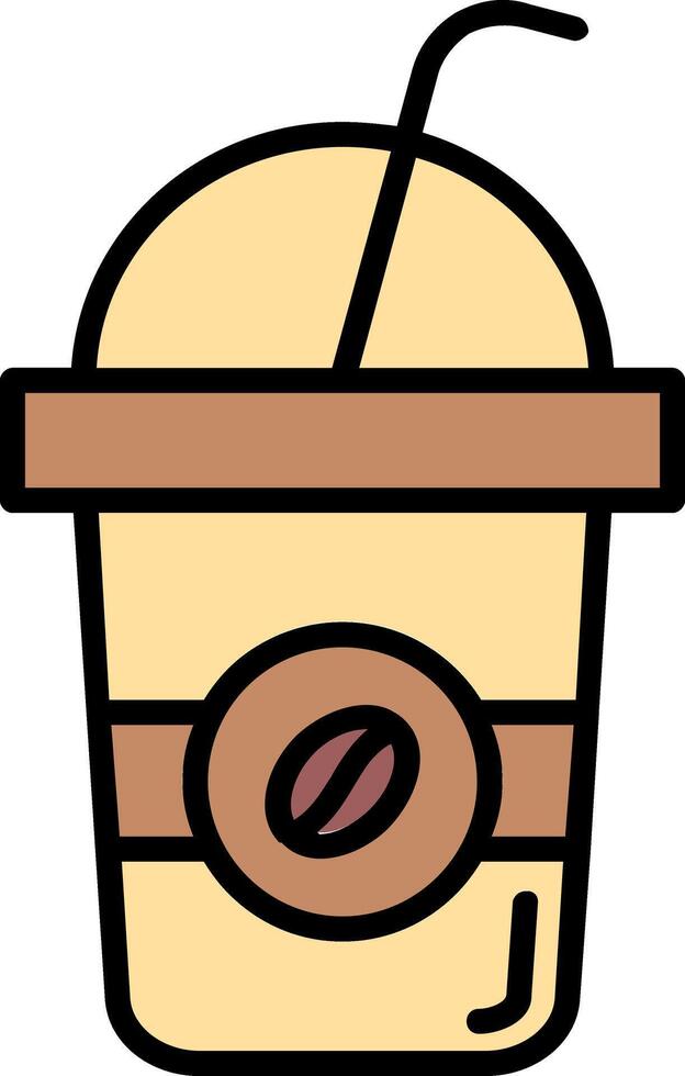Latte Line Filled Icon vector