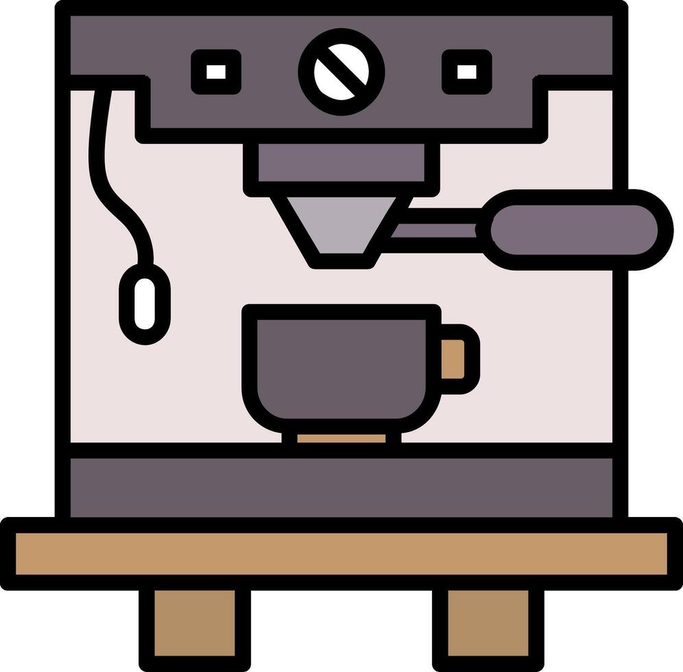 Coffee Machine Line Filled Icon vector