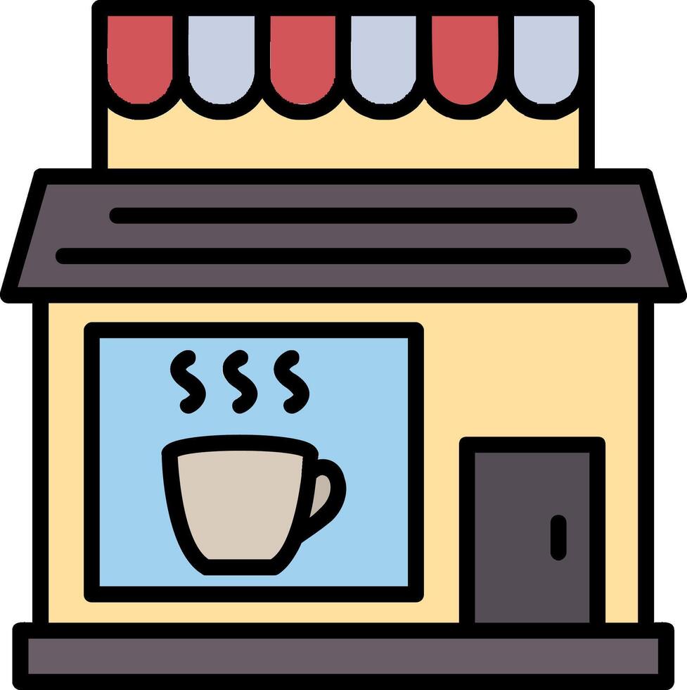 Coffee Shop Line Filled Icon vector