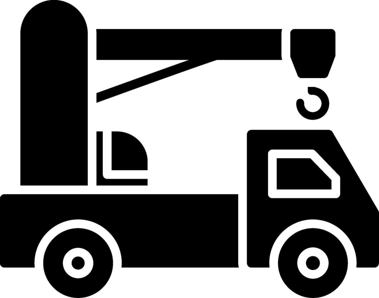 Crane Truck Glyph Icon vector