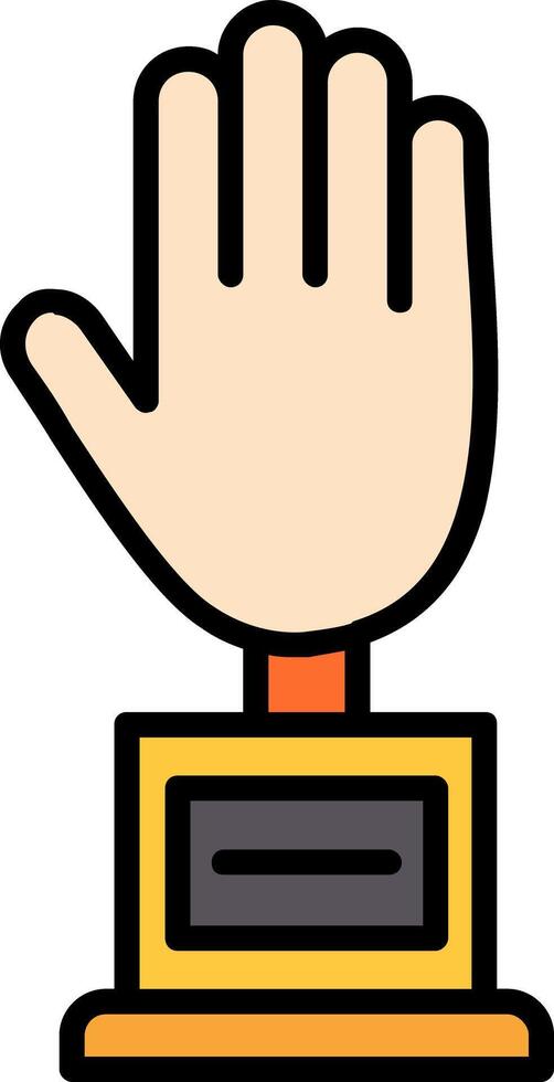 Hand Line Filled Icon vector